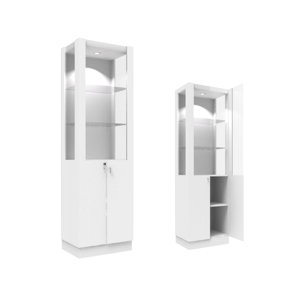 ตู้โชว์กระจก WISDOM DESIGN FURNITURE รุ่น CB-001 60 ซม. สีขาว