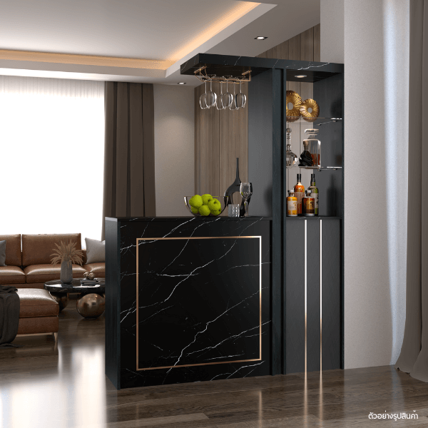 เคาน์เตอร์บาร์ WISDOM DESIGN FURNITURE GI-1 150 ซม. สีแอชเกรย์/บราวน์มาร์เบิ้ล_3