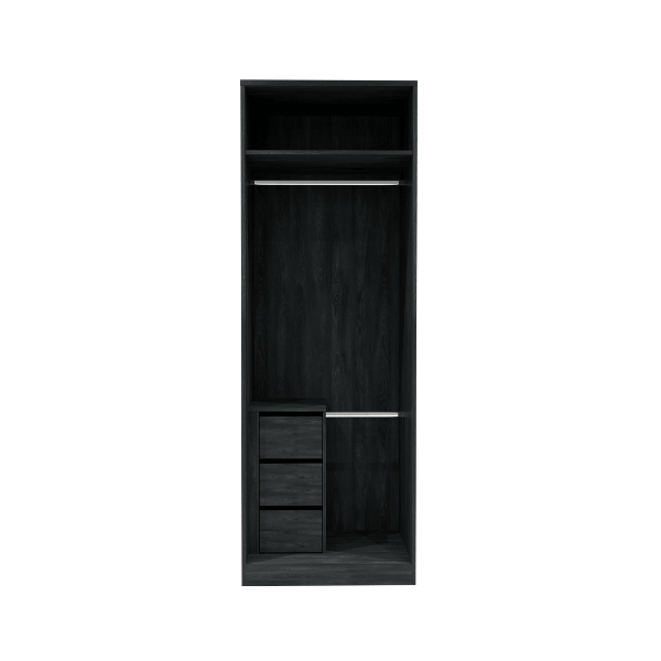 ตู้เสื้อผ้าบานเปิด 2 ประตู WISDOM DESIGN FURNITURE รุ่น GC-801B 80 ซม. สีแอชเกรย์/โกลด์_3