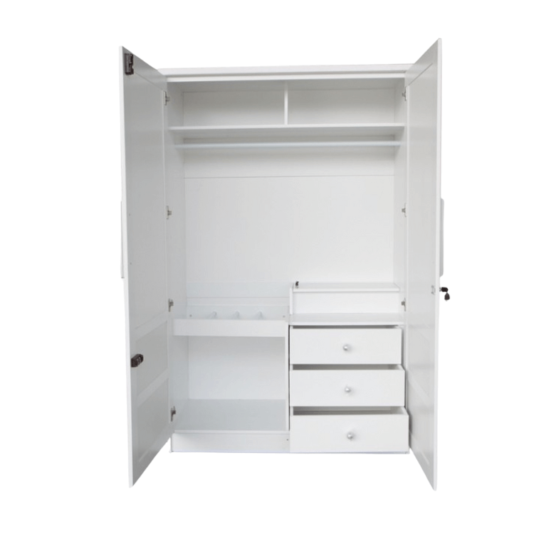 ตู้เสื้อผ้า 2 บานเปิด WISDOM DESIGN FURNITURE รุ่น C-120 SIMPLE E 120 ซม. สีขาว