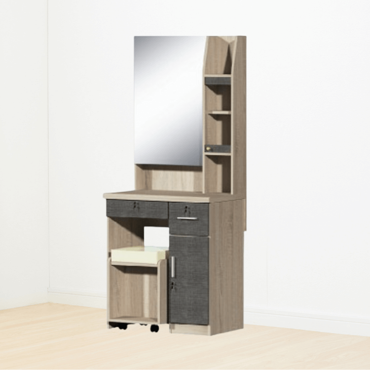 โต๊ะเครื่องแป้ง WISDOM DESIGN FURNITURE รุ่น DT720A 70 ซม. สีโซลิค/กราไฟท์_3