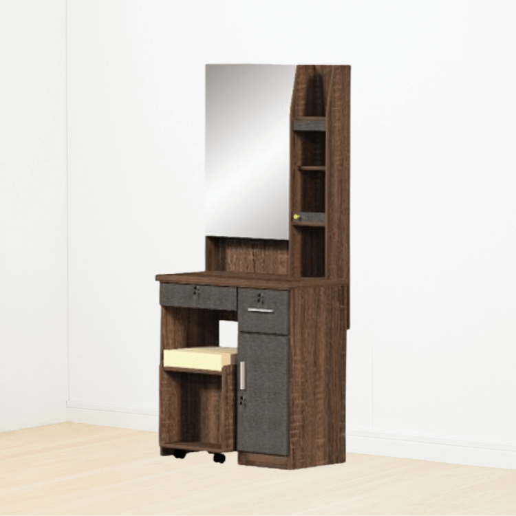 โต๊ะเครื่องแป้ง WISDOM DESIGN FURNITURE รุ่น DT720A 70 ซม. สีวอลนัท/กราไฟท์_3