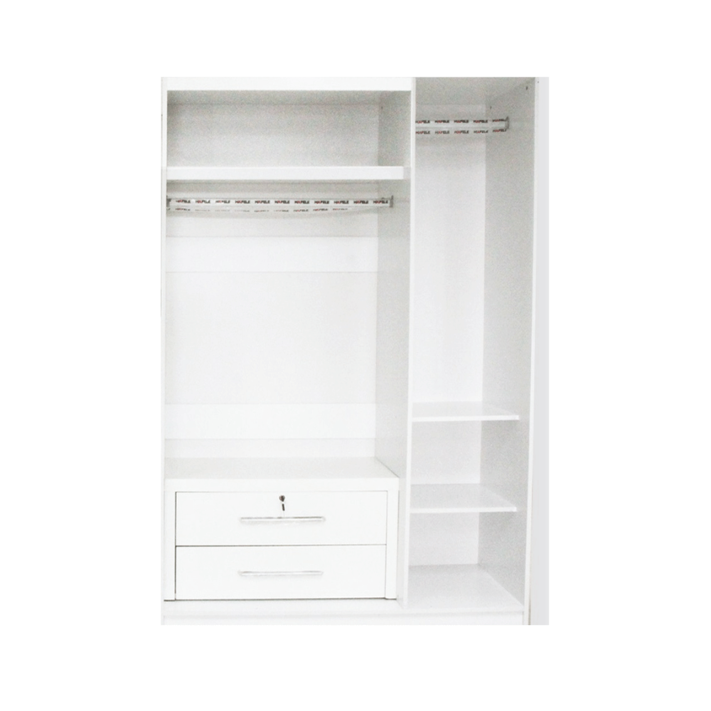 ชุดห้องนอน + ที่นอนสปริง 5 ฟุต WISDOM DESIGN FURNITURE รุ่น RADDER สีขาว_4