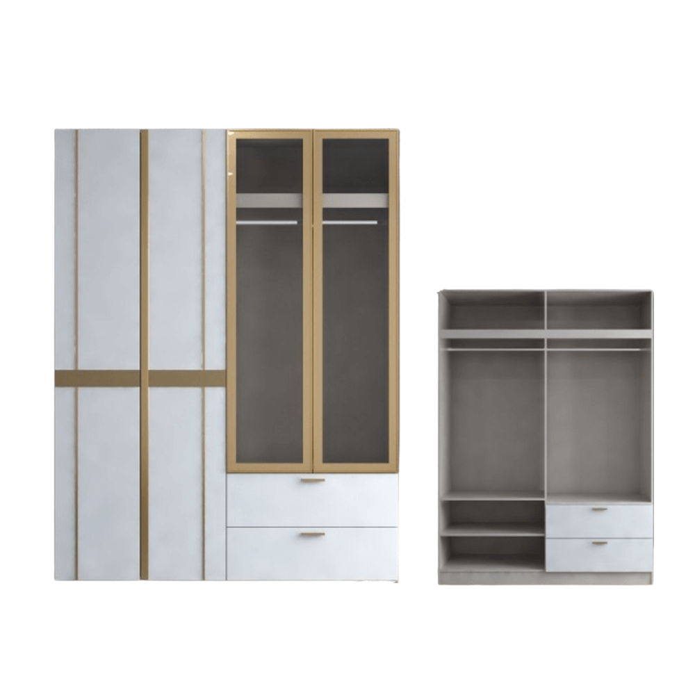 ชุดห้องนอน 6 ฟุต WISDOM DESIGN FURNITURE รุ่น RACHEL160 สีขาว/ครีม