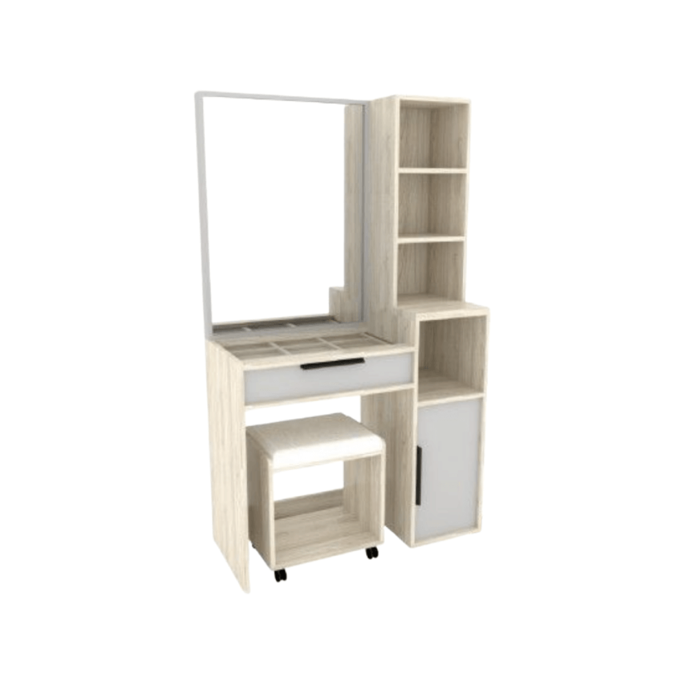 ชุดห้องนอน + ที่นอน PVC 6 ฟุต WISDOM DESIGN FURNITURE รุ่น VIDA2 สีไวท์โอ๊ค/เทา