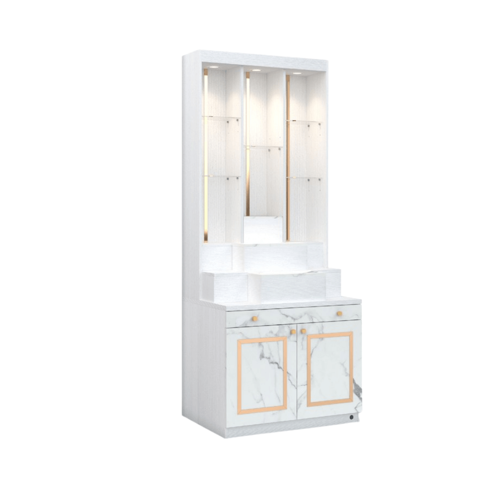 ตู้พระ WISDOM DESIGN FURNITURE รุ่น GO-06 ขนาด 80 ซม. สีขาว/มาร์เบิ้ล/โกลด์