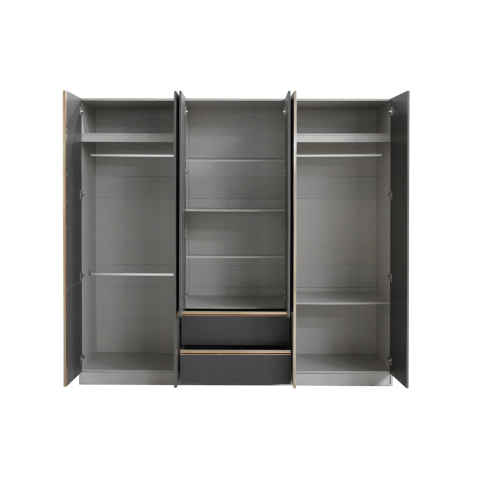 ชุดห้องนอน 6 ฟุต WISDOM DESIGN FURNITURE รุ่น BRAELYN 6 สียีนส์/กราไฟท์