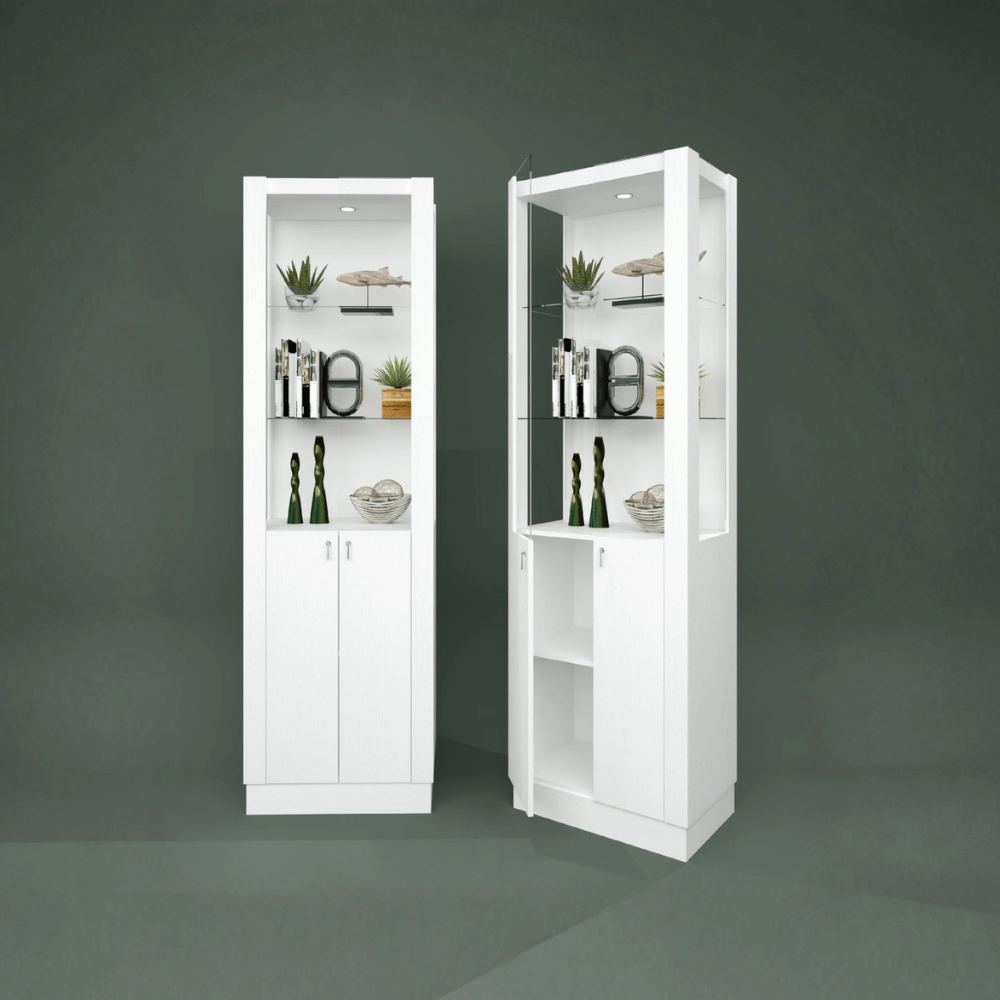 ตู้โชว์กระจก WISDOM DESIGN FURNITURE รุ่น CB-001 60 ซม. สีขาว
