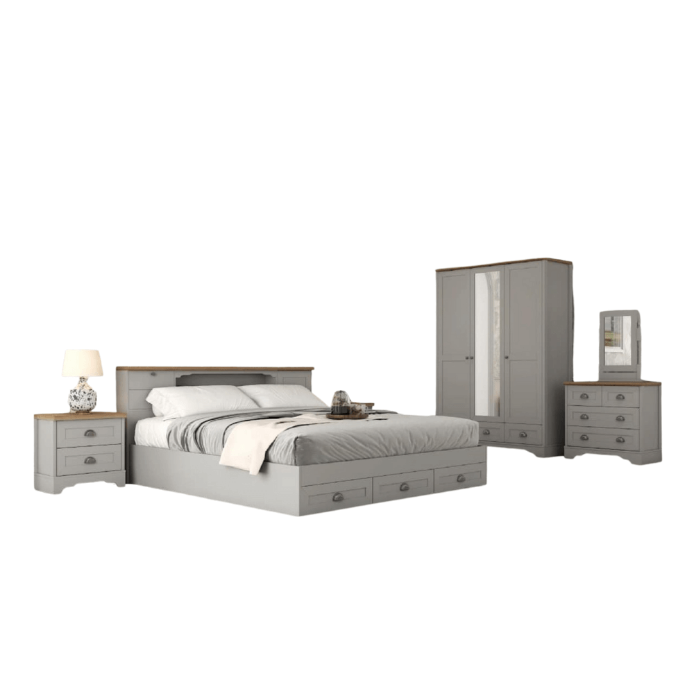 ชุดห้องนอน 3.5 ฟุต WISDOM DESIGN FURNITURE รุ่น JASMINE สีเทา/โซลิค