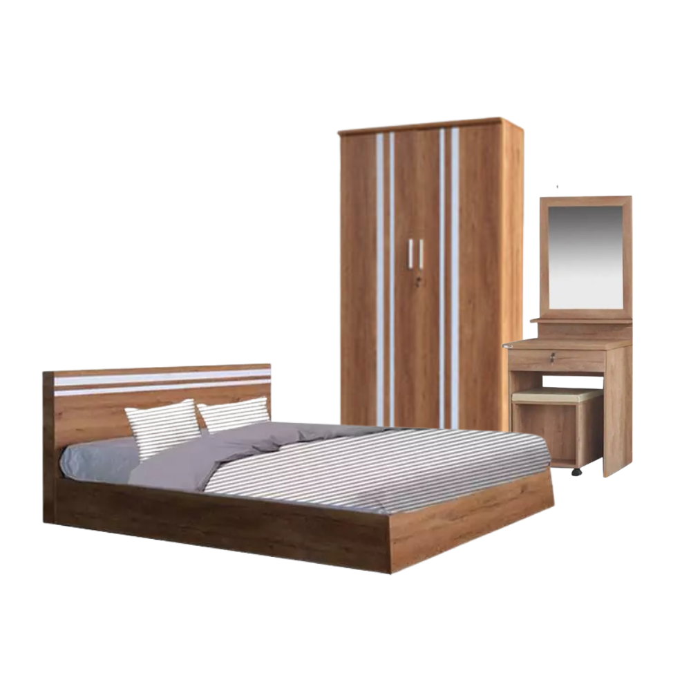 ชุดห้องนอน 5 ฟุต WISDOM DESIGN FURNITURE รุ่น SUPER SAVE สีไม้สัก