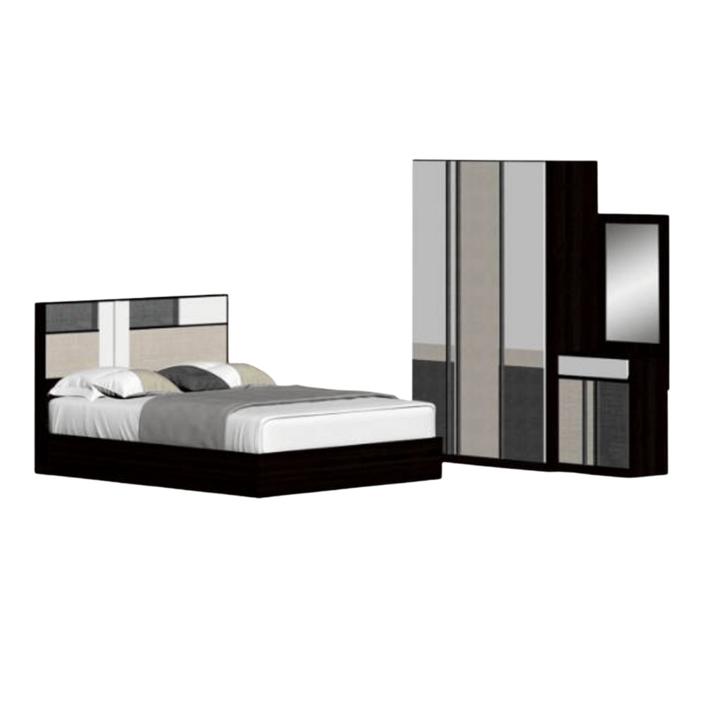 ชุดห้องนอน + ที่นอนสปริง 6 ฟุต WISDOM DESIGN FURNITURE รุ่น TOMMY สีโอ๊ค/เบจ_6