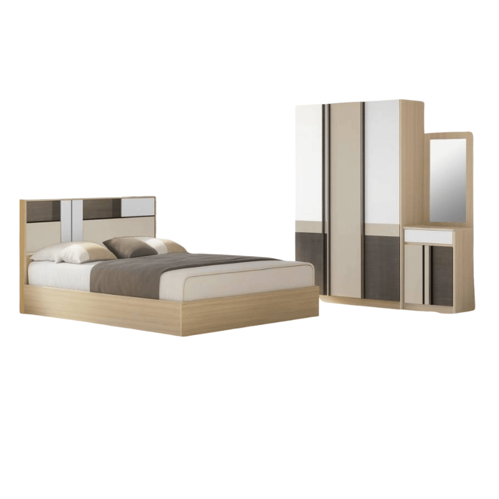 ชุดห้องนอน + ที่นอนสปริง 5 ฟุต WISDOM DESIGN FURNITURE รุ่น TOMMY สีโซลิคเบจ_7