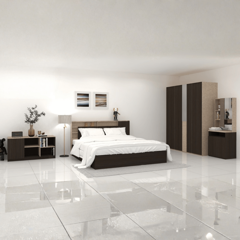 ชุดห้องนอน + ที่นอน PVC 6 ฟุต WISDOM DESIGN FURNITURE รุ่น LOTTO สีโอ๊ค_7