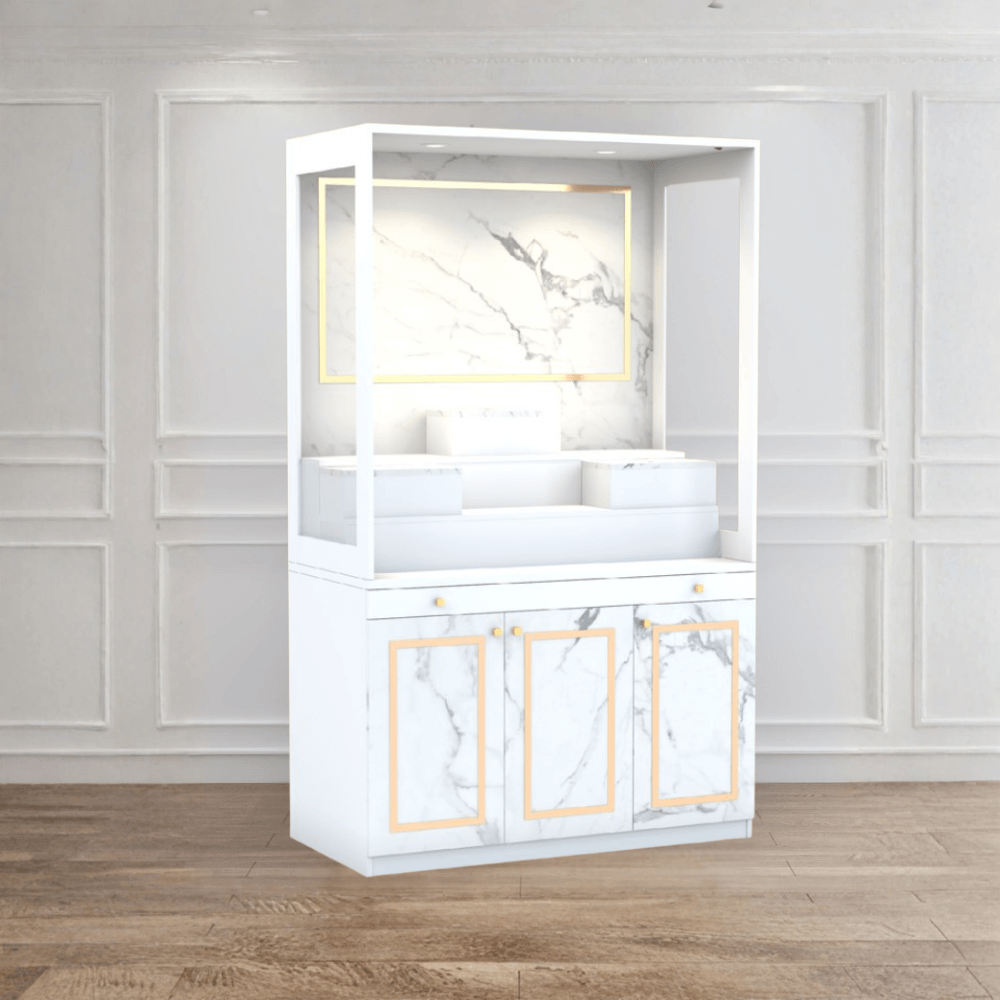 ตู้พระ WISDOM DESIGN FURNITURE รุ่น GO-02 ขนาด 120 ซม. สีขาว/มาร์เบิ้ล