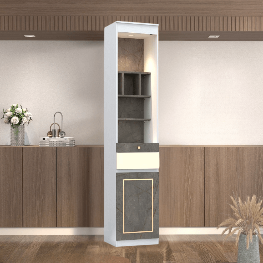 ตู้พระ WISDOM DESIGN FURNITURE รุ่น GO-05 ขนาด 40 ซม. สีขาว/บราวน์มาร์เบิ้ล/โกลด์