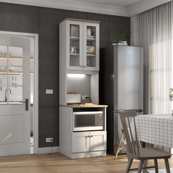 ครัวไม้สำเร็จ ตู้ตั้งพื้นพร้อมช่องใส่ไมโครเวฟ WISDOM DESIGN FURNITURE รุ่น KT-60 60 ซม. สีฟ็อก/โรม่า_5