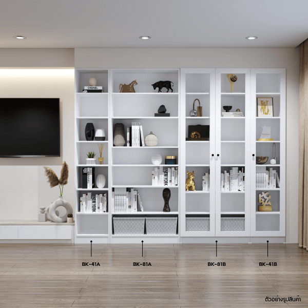 ชั้นวางของทึบ 7 ชั้น WISDOM DESIGN FURNITURE รุ่น BK-41A 40 ซม. สีไวท์โอ๊ค_2