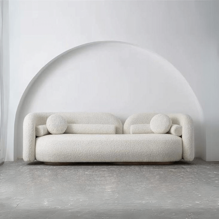 โซฟา 3 ที่นั่ง WISDOM DESIGN FURNITURE รุ่น VIA 270 ซม. ผ้าขนแกะ สีขาว