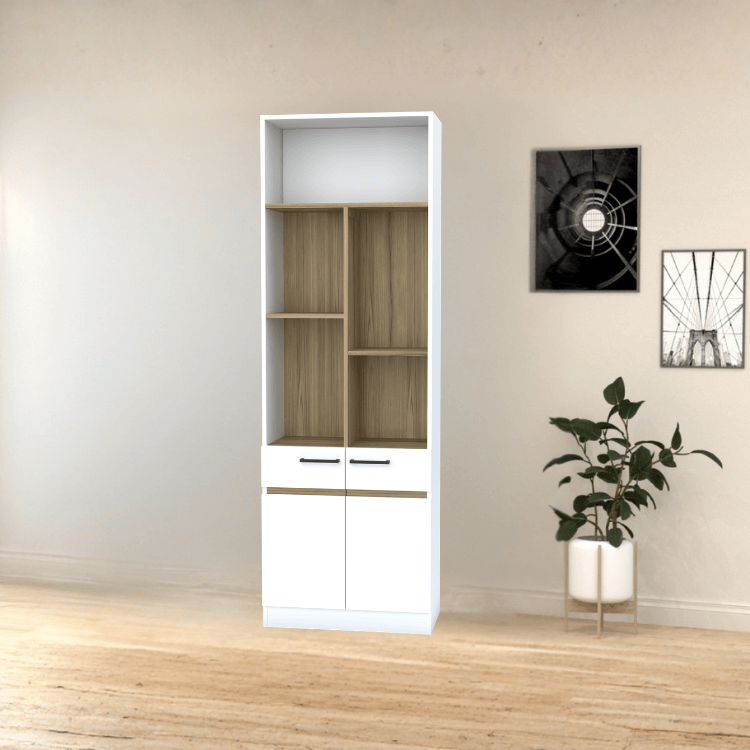 ตู้โชว์อเนกประสงค์ WISDOM DESIGN FURNITURE รุ่น CB-623 60 ซม. สีขาว/โคโค่นัท