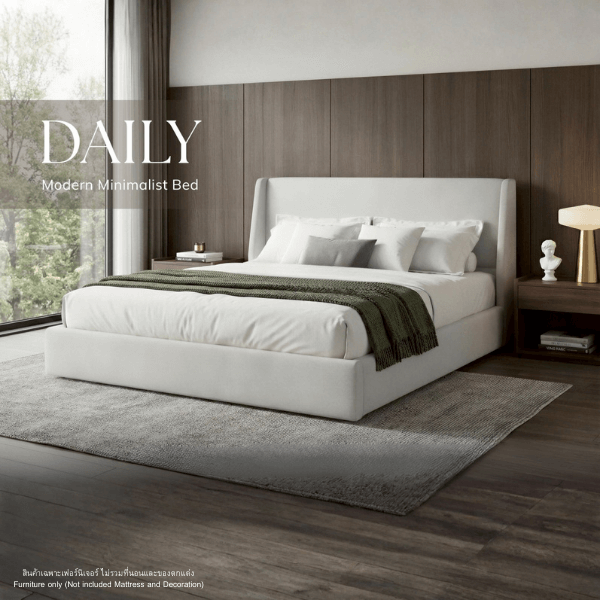 ฐานรองหัวเตียง 6 ฟุต WISDOM DESIGN FURNITURE รุ่น DAILY สีขาว