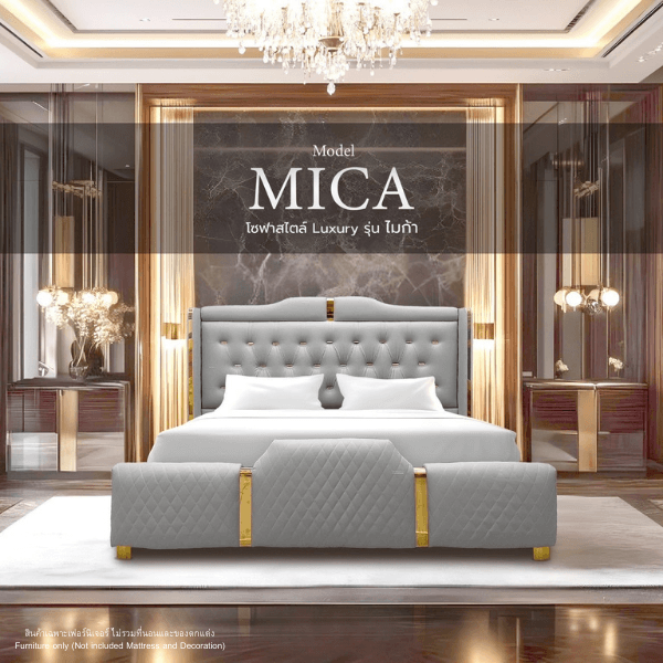 ฐานรองหัวเตียง 6 ฟุต WISDOM DESIGN FURNITURE รุ่น MICA สีเทา