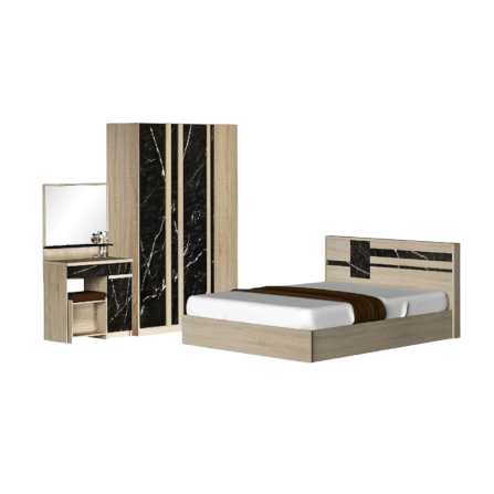 ชุดห้องนอน + ที่นอน 5 ฟุต WISDOM DESIGN FURNITURE รุ่น GALAXY สี โซลิค/หิน_0