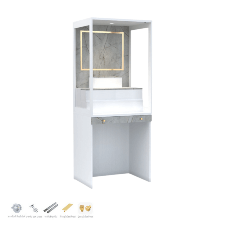 ตู้พระ WISDOM DESIGN FURNITURE รุ่น GO-03A ขนาด 80 ซม. สีขาว/ไลท์มาร์เบิ้ล_0