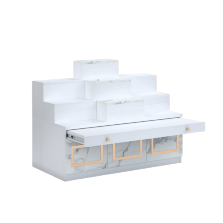 โต๊ะหมู่บูชา WISDOM DESIGN FURNITURE รุ่น GO-04 ขนาด 120 ซม. สีขาว/มาร์เบิ้ล_0