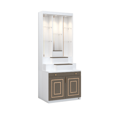 ตู้พระ WISDOM DESIGN FURNITURE รุ่น GO-06 ขนาด 80 ซม. สีขาว/ฟอสซิลค์/โกลด์_0
