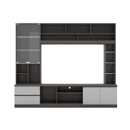ตู้วางทีวี WISDOM DESIGN FURNITURE รุ่น HT-243B 240 ซม. สีไลท์เวงเก้/เทา_0