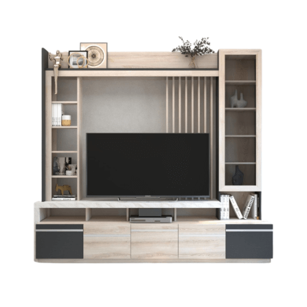 ตู้วางทีวี WISDOM DESIGN FURNITURE รุ่น HT-2401 240 ซม. สีโซลิค/กราไฟท์/ไวท์มาร์เบิ้ล_0