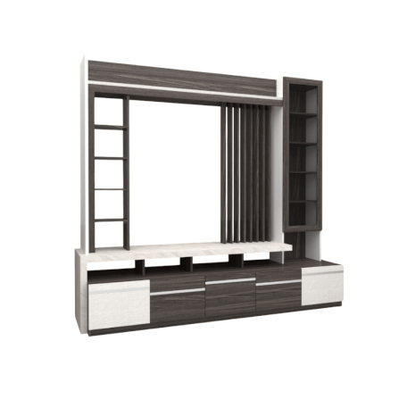 ตู้วางทีวี WISDOM DESIGN FURNITURE รุ่น HT-2401 240 ซม. สีไวท์เวงเก้/แฟบริค/ไวท์มาร์เบิ้ล_0