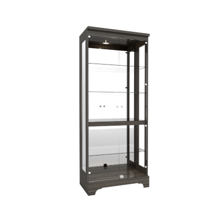 ตู้โชว์กระจก WISDOM DESIGN FURNITURE รุ่น CB-012G 80 ซม. สีไลท์เวงเก้_0