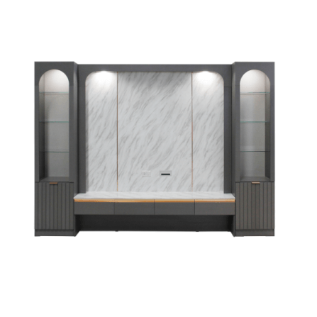 ตู้วางทีวี WISDOM DESIGN FURNITURE รุ่น NORA 300 ซม. สียีนส์กราไฟท์/ไวท์มาร์เบิ้ล_0