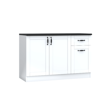 ตู้ตั้งพื้น ท็อปเรียบ WISDOM DESIGN FURNITURE KT-121C 120 ซม. สีขาว/ดำ_0