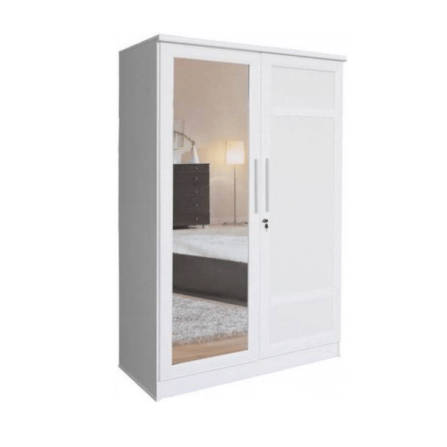 ตู้เสื้อผ้า 2 บานเปิด WISDOM DESIGN FURNITURE รุ่น C-120 SIMPLE E 120 ซม. สีขาว_0