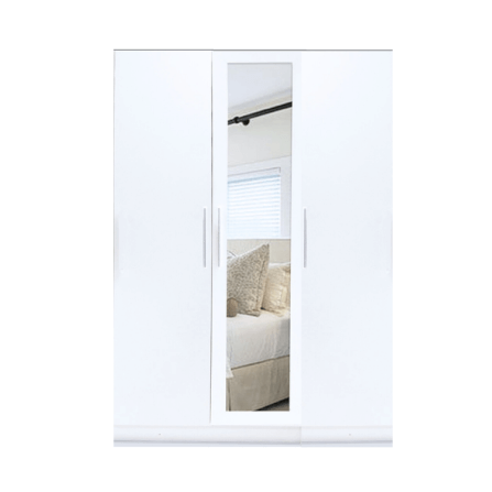 ตู้เสื้อผ้า 3 บานเปิด WISDOM DESIGN FURNITURE รุ่น MILANO135 135 ซม. สีขาว_0