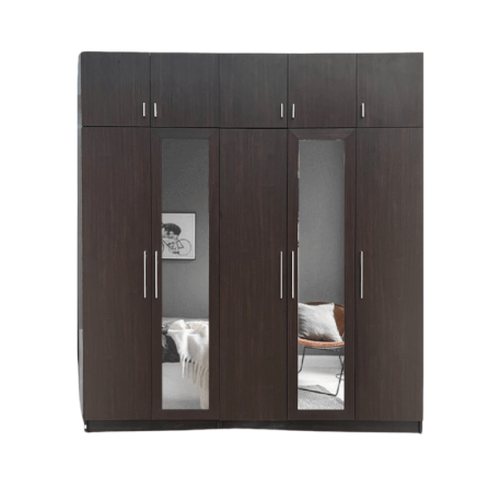 ตู้เสื้อผ้า 5 บานเปิด WISDOM DESIGN FURNITURE 225 ซม. สีโอ๊ค_0