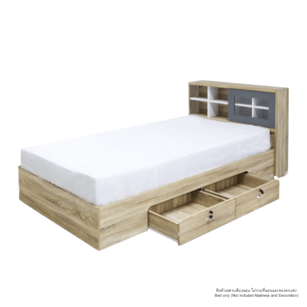 เตียง 3.5 ฟุต WISDOM DESIGN FURNITURE รุ่น DESIGN-D สีโซลิค_0