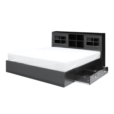 เตียง + ที่นอน PVC 5 ฟุต WISDOM DESIGN FURNITURE รุ่น DESIGN-D สีโอ๊ค_0