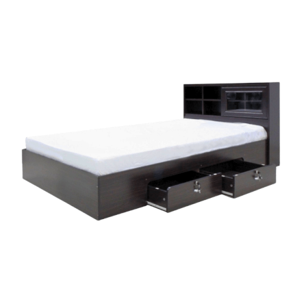 เตียง + ที่นอนสปริง 3.5 ฟุต WISDOM DESIGN FURNITURE รุ่น DESIGN-D สีโอ๊ค_0