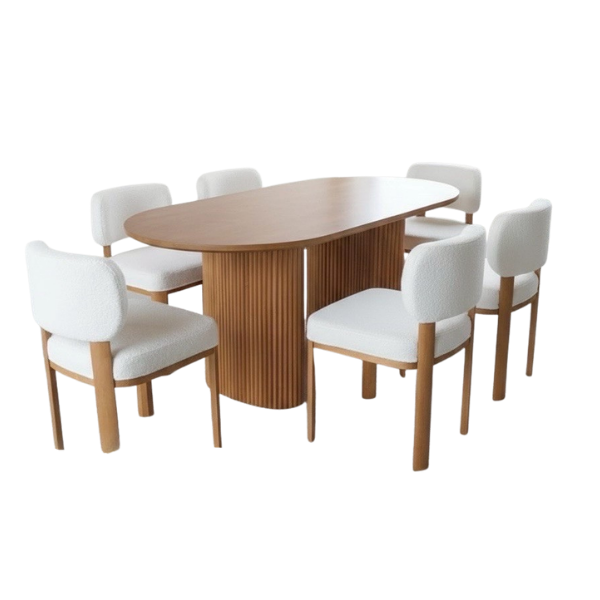 ชุดโต๊ะอาหารไม้ 6 ที่นั่ง WISDOM DESIGN FURNITURE รุ่น FUJI 180 ซม. สีบีช_0