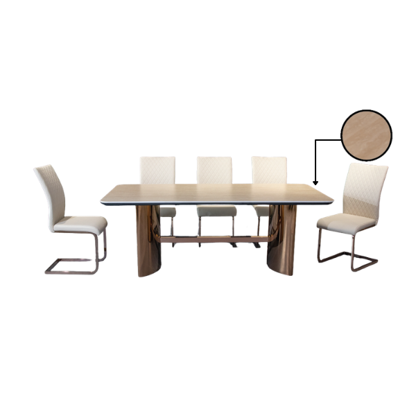 ชุดโต๊ะอาหารหินอ่อน 8 ที่นั่ง WISDOM DESIGN FURNITURE รุ่นวินสตาร์ 240 ซม. สีขาว_0
