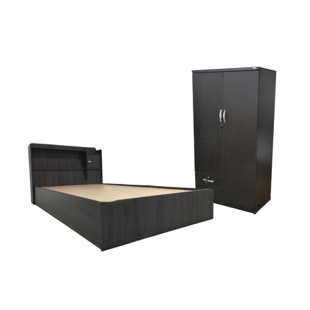 ชุดห้องนอน + ที่นอนสปริง 6 ฟุต WISDOM DESIGN FURNITURE รุ่น 2 ชิ้น 120 ซม. สีโอ๊ค_0