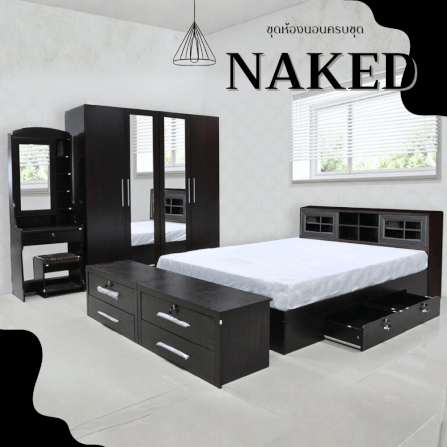 ชุดห้องนอน 6 ฟุต WISDOM DESIGN FURNITURE รุ่น NAKED1 สี โอ๊ค_1