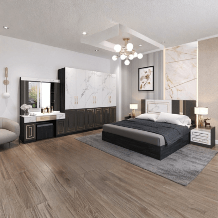 ชุดห้องนอน 6 ฟุต WISDOM DESIGN FURNITURE รุ่น CHARLOTTE สีแอชเกรย์/ซอฟท์มาร์เบิ้ล/ซิลค์_1