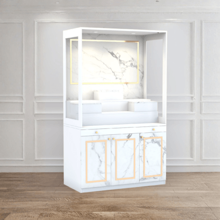ตู้พระ WISDOM DESIGN FURNITURE รุ่น GO-02 ขนาด 120 ซม. สีขาว/มาร์เบิ้ล_1