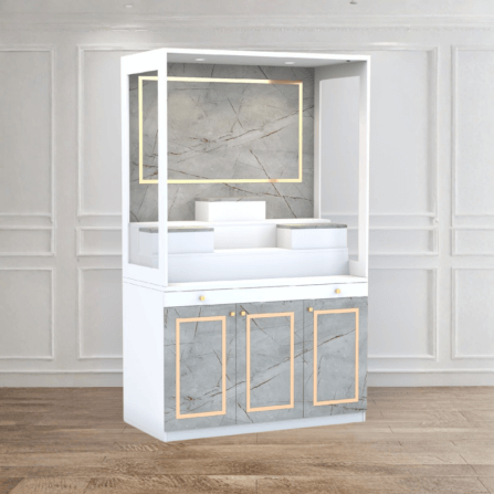 ตู้พระ WISDOM DESIGN FURNITURE รุ่น GO-02 ขนาด 120 ซม. สีขาว/ไลท์มาร์เบิ้ล_1