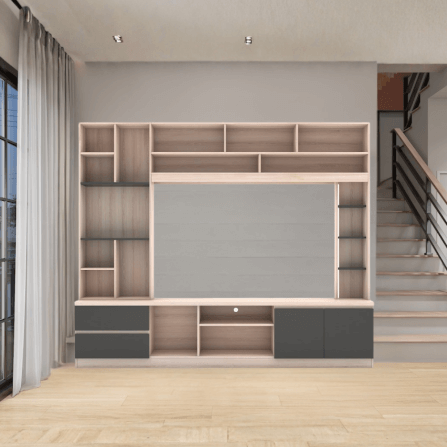 ตู้วางทีวี WISDOM DESIGN FURNITURE รุ่น HT-243A 240 ซม. สีโซลิค/กราไฟท์_1