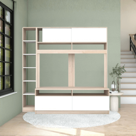 ตู้วางทีวี WISDOM DESIGN FURNITURE รุ่น HT-1501 150 ซม. สีโซลิค/ขาว_1